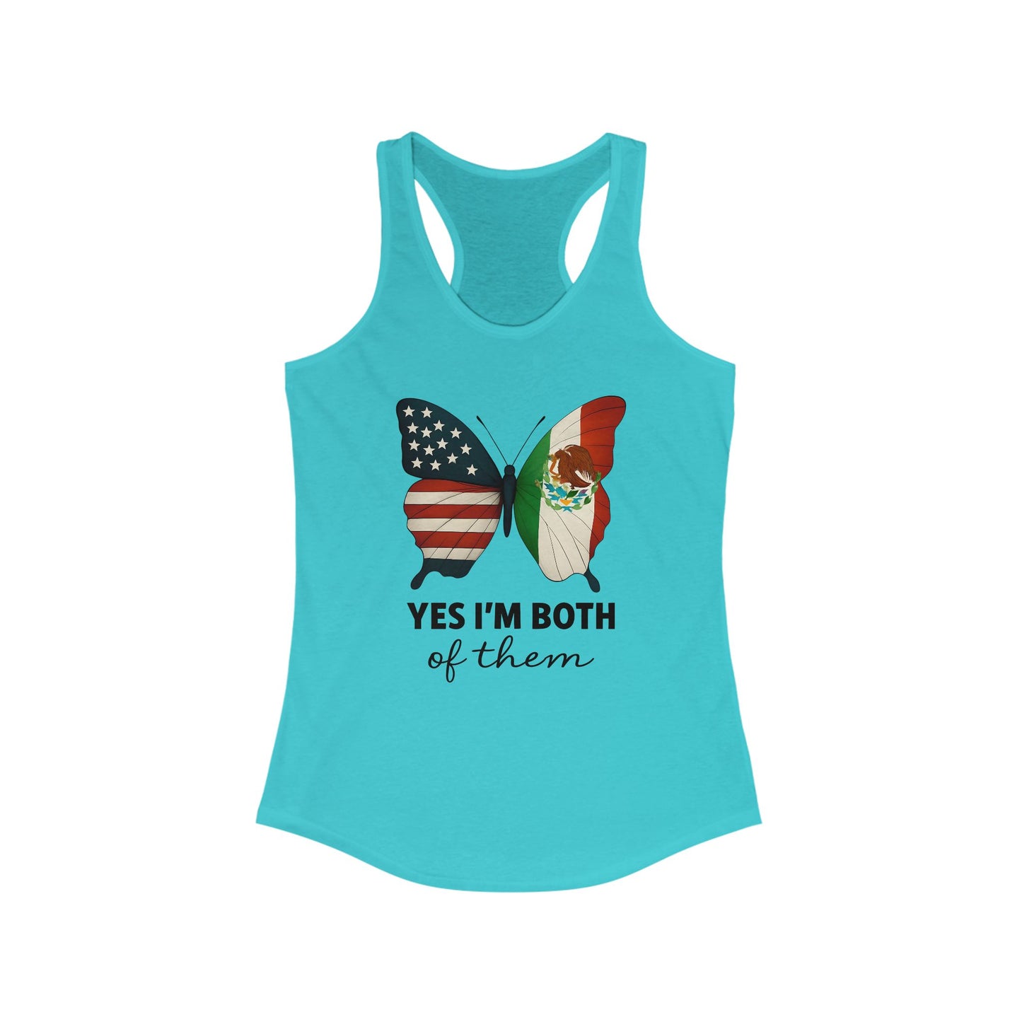 USA and Mexico Racerback Tank Top, Women's Summer Shirt, Yes I'm Both Of Them Tee, Inclusive Apparel, Multicultural Gift