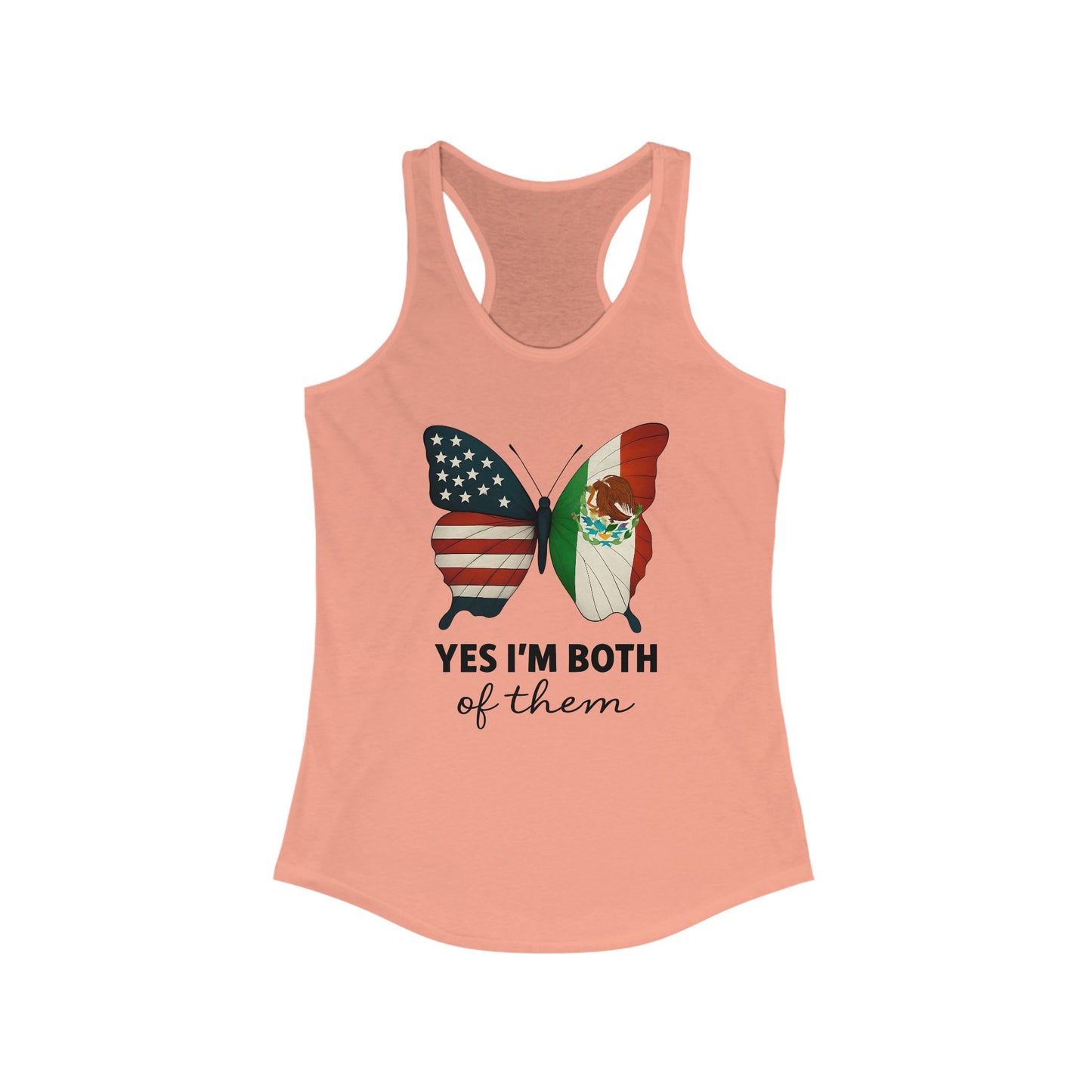 USA and Mexico Racerback Tank Top, Women's Summer Shirt, Yes I'm Both Of Them Tee, Inclusive Apparel, Multicultural Gift