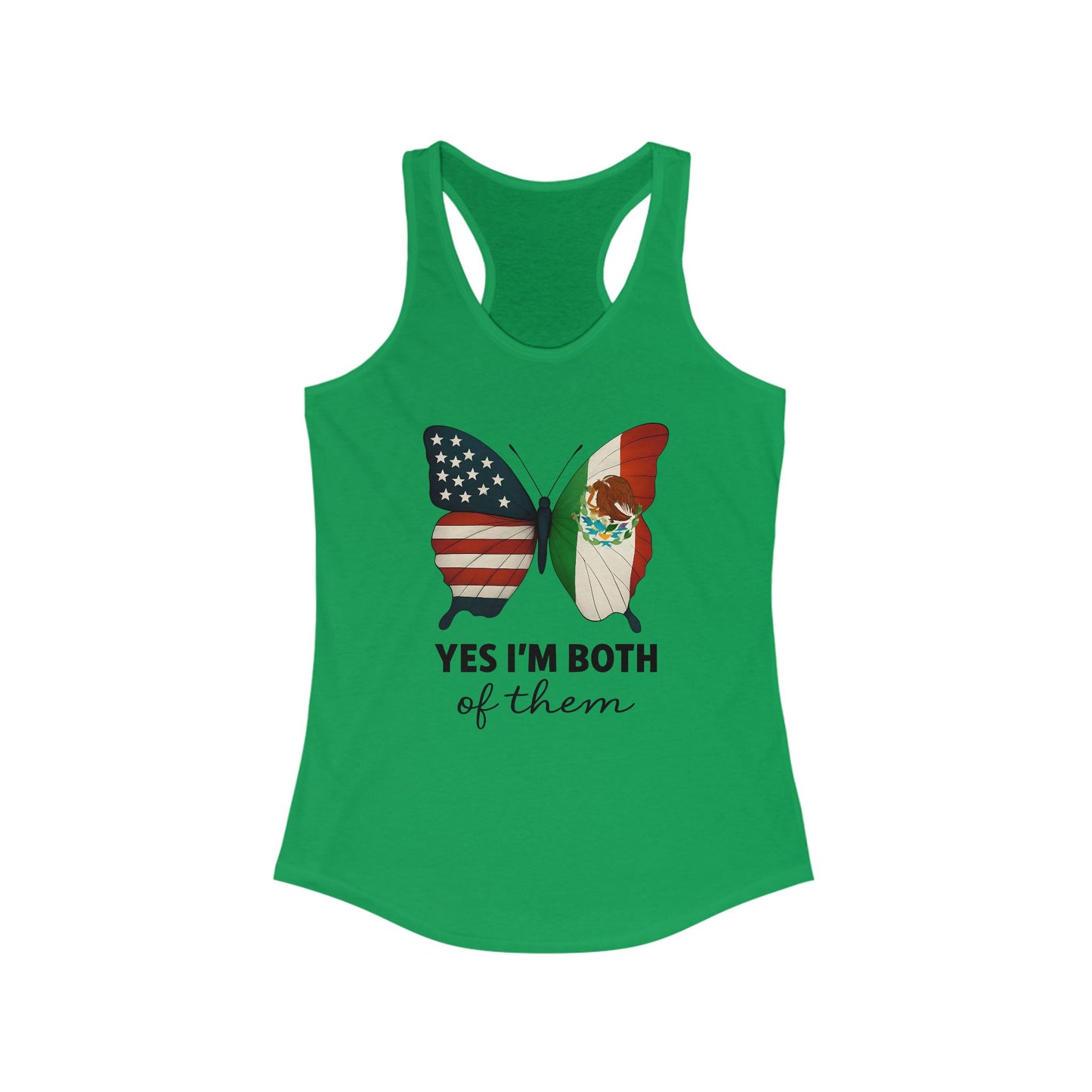 USA and Mexico Racerback Tank Top, Women's Summer Shirt, Yes I'm Both Of Them Tee, Inclusive Apparel, Multicultural Gift