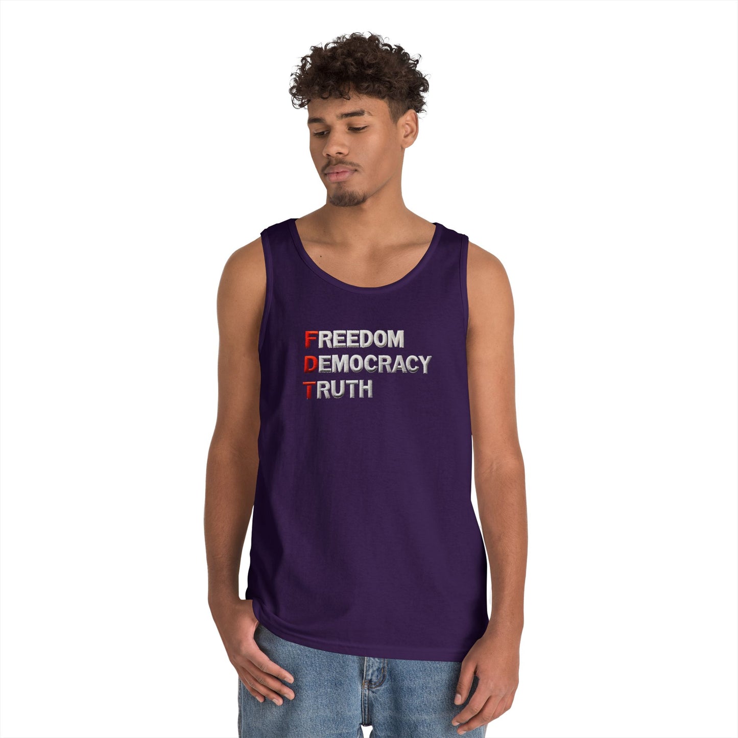 Freedom Democracy Truth FDT Unisex Heavy Cotton Tank Top - Freedom Democracy Truth Tee, Gift for Activists, Copyleft [...]