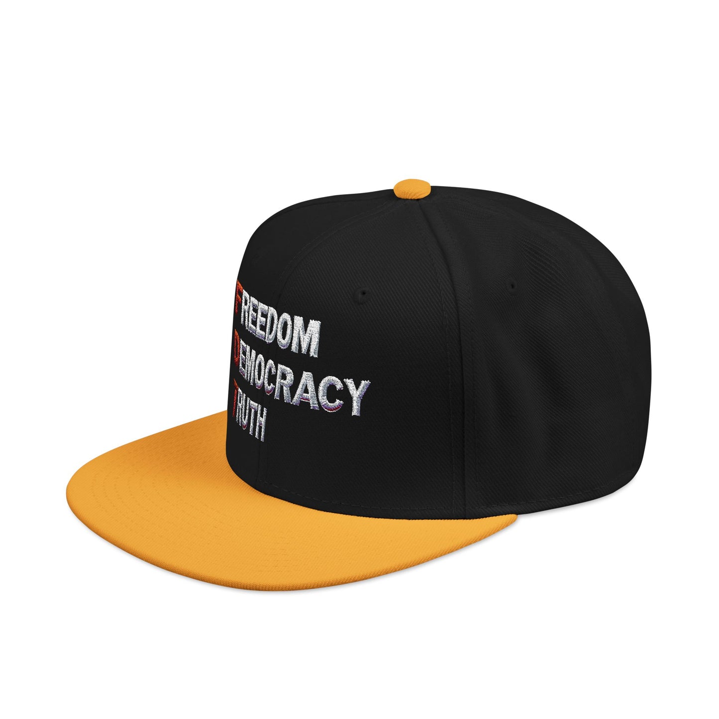 Freedom Democracy Truth Snapback Hat - Stylish Streetwear Cap for Casual Outfits, Perfect Gift for Sports Fans, Adjustable Fit