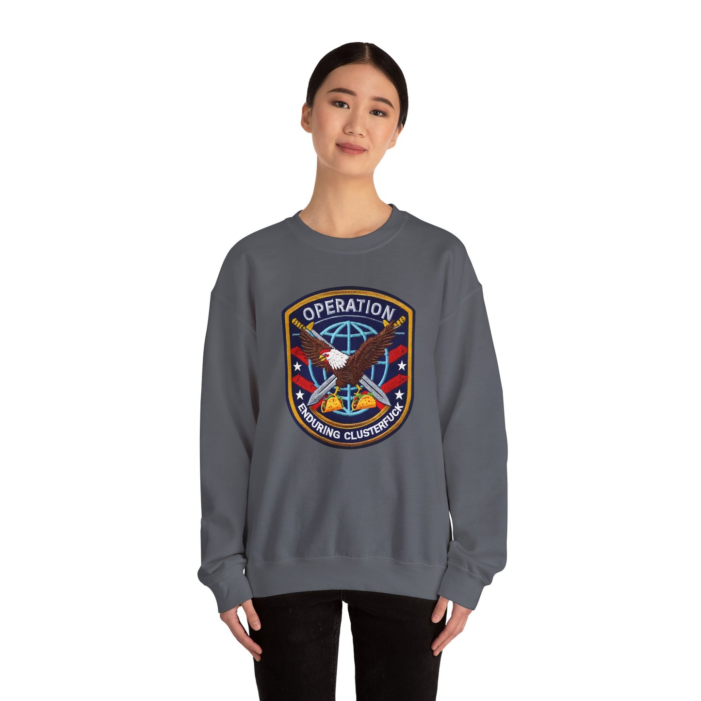 Operation Enduring Clusterfuck crewneck Sweatshirt, Political Statement Sweatshirt, Anti Fascism Sweatshirt, Support Ukraine Crew Neck
