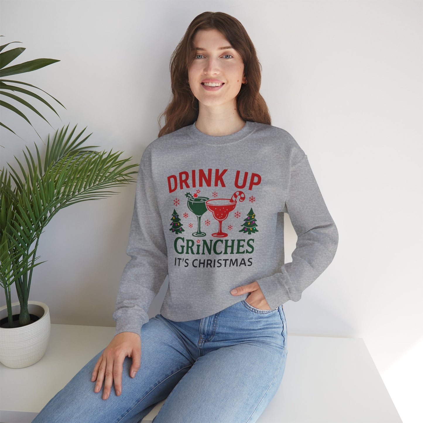 Drink Up Grinches - Its Christmas unisex crewneck Festive Holiday Sweatshirt, Drink Up Grinches Crewneck, Christmas Gift, Ugly Sweater Alternative, Family Gathering Outfit, Winter [...]