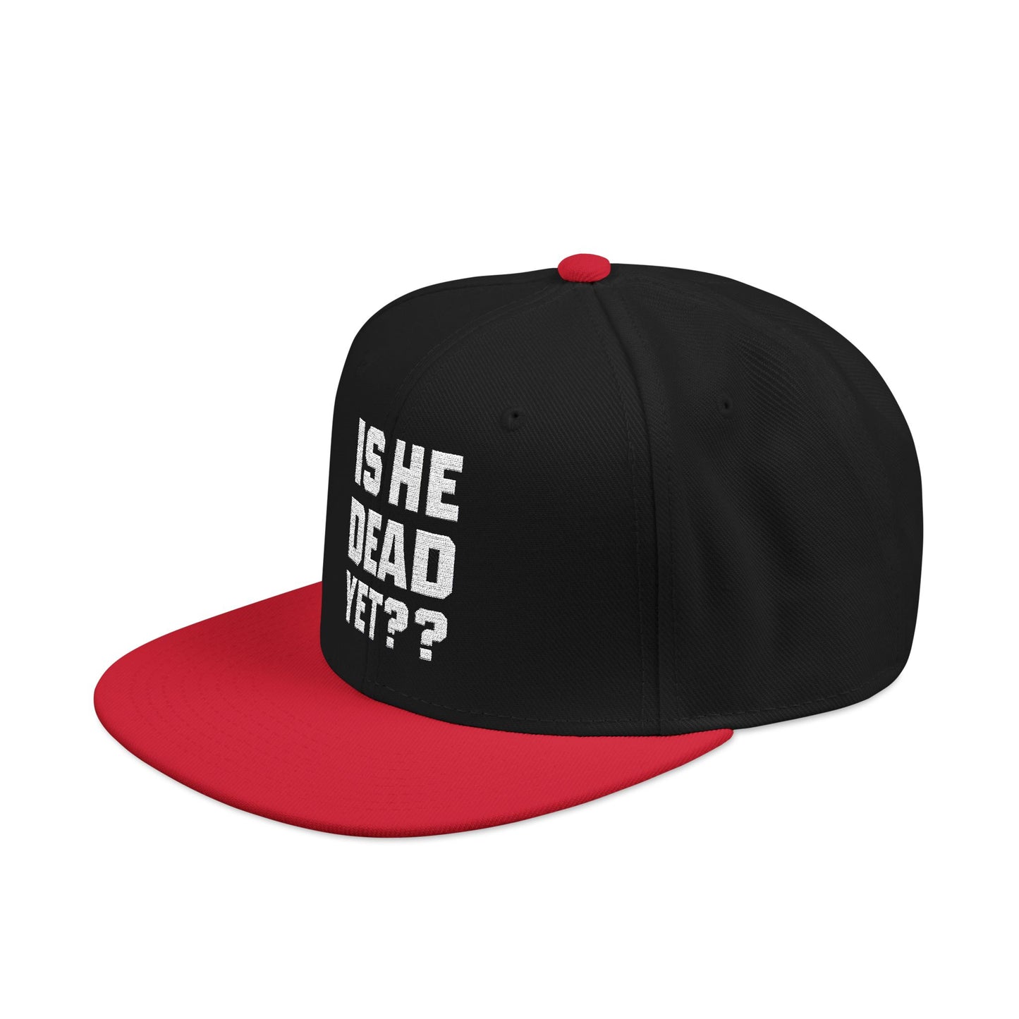 Is He Dead Yet?? Snapback Hat, Humorous Embroidered Cap, Casual Headwear for Friends, Party Accessory, Gift for Gamers