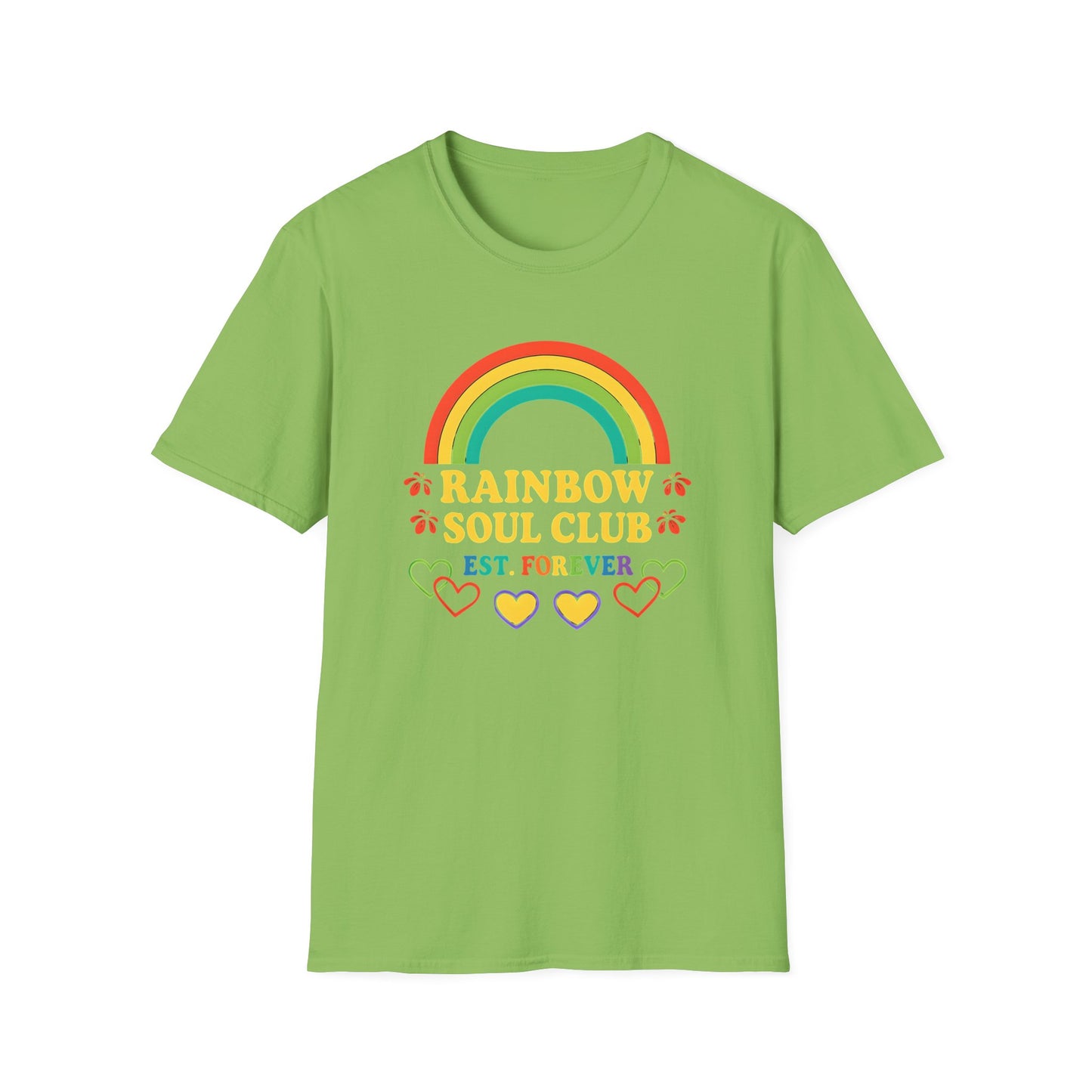 Rainbow Soul Club Pride T-Shirt, Retro Pride Tee, Cute Gift for Friends, LGBTQ+ Celebration Shirt, Summer Vibes Apparel, Casual Everyday
