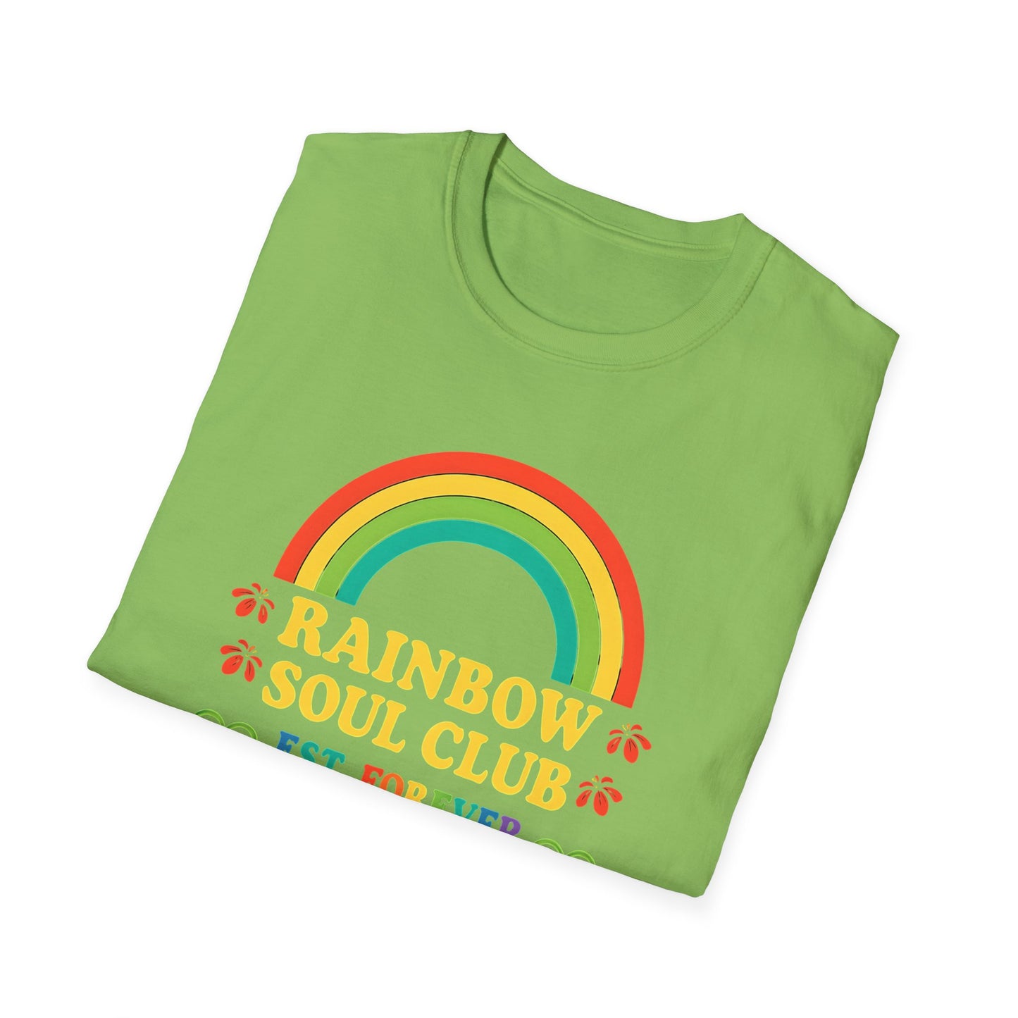 Rainbow Soul Club Pride T-Shirt, Retro Pride Tee, Cute Gift for Friends, LGBTQ+ Celebration Shirt, Summer Vibes Apparel, Casual Everyday
