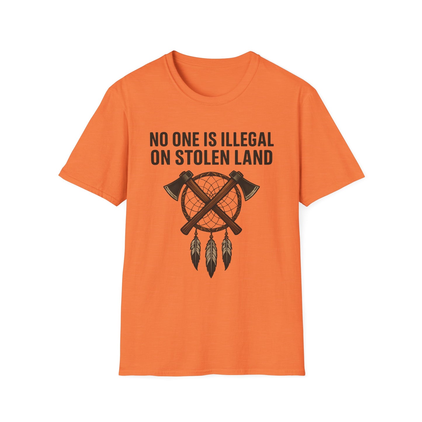 No One is illegal on Stolen Land t-shirt | Eco-Friendly Apparel, Casual Wear, Statement Tee, Social Justice Shirt, Gift Idea