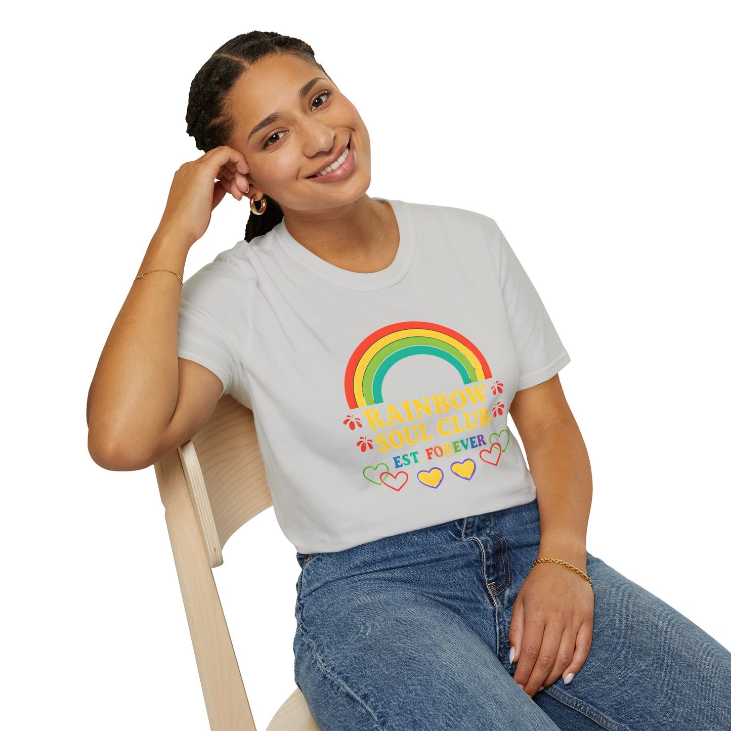 Rainbow Soul Club Pride T-Shirt, Retro Pride Tee, Cute Gift for Friends, LGBTQ+ Celebration Shirt, Summer Vibes Apparel, Casual Everyday