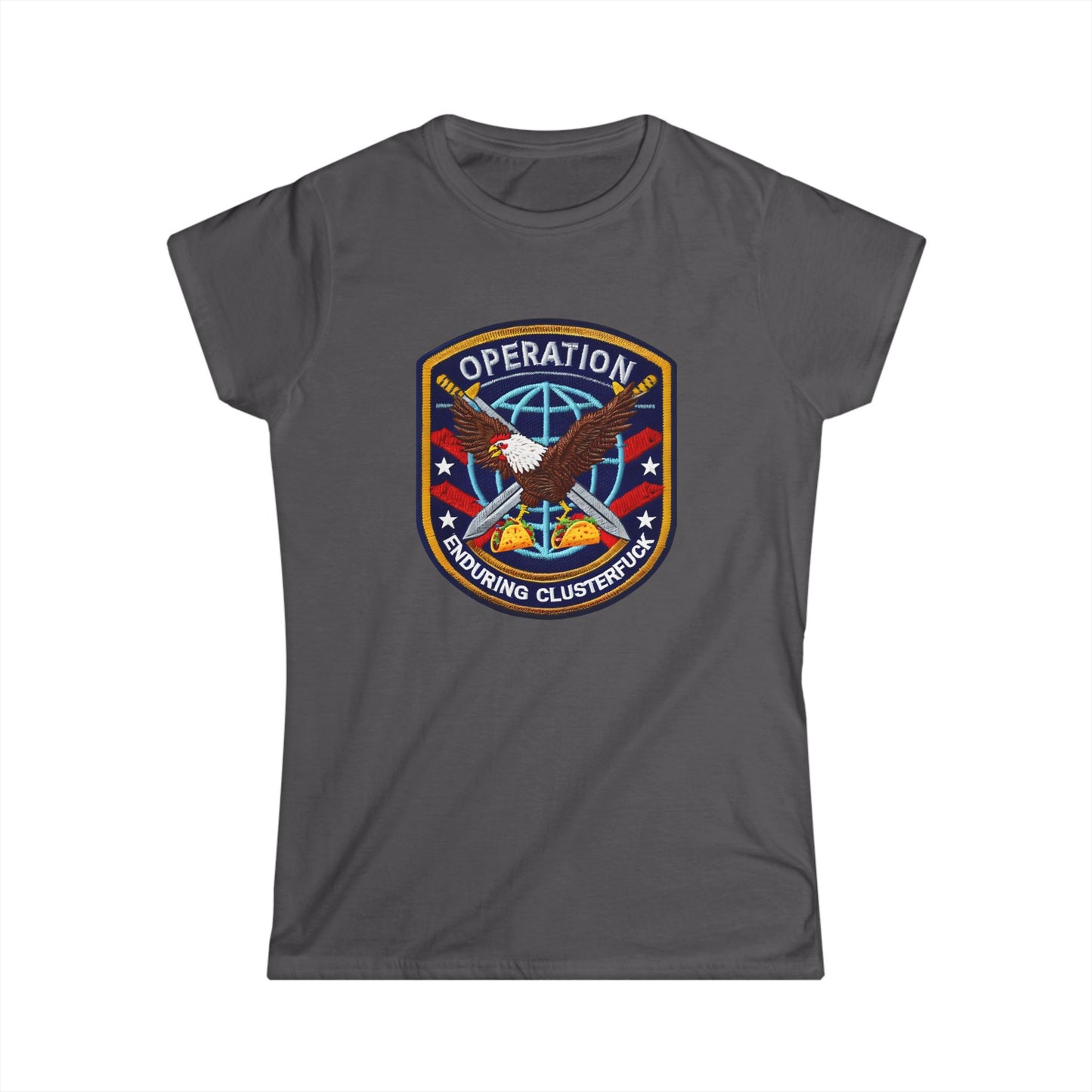 Operation Clusterfuck Women's Softstyle Tee with Military Patch Design | Casual Women's Shirt, Patriotic Apparel, Unique Graphic Tee, [...]