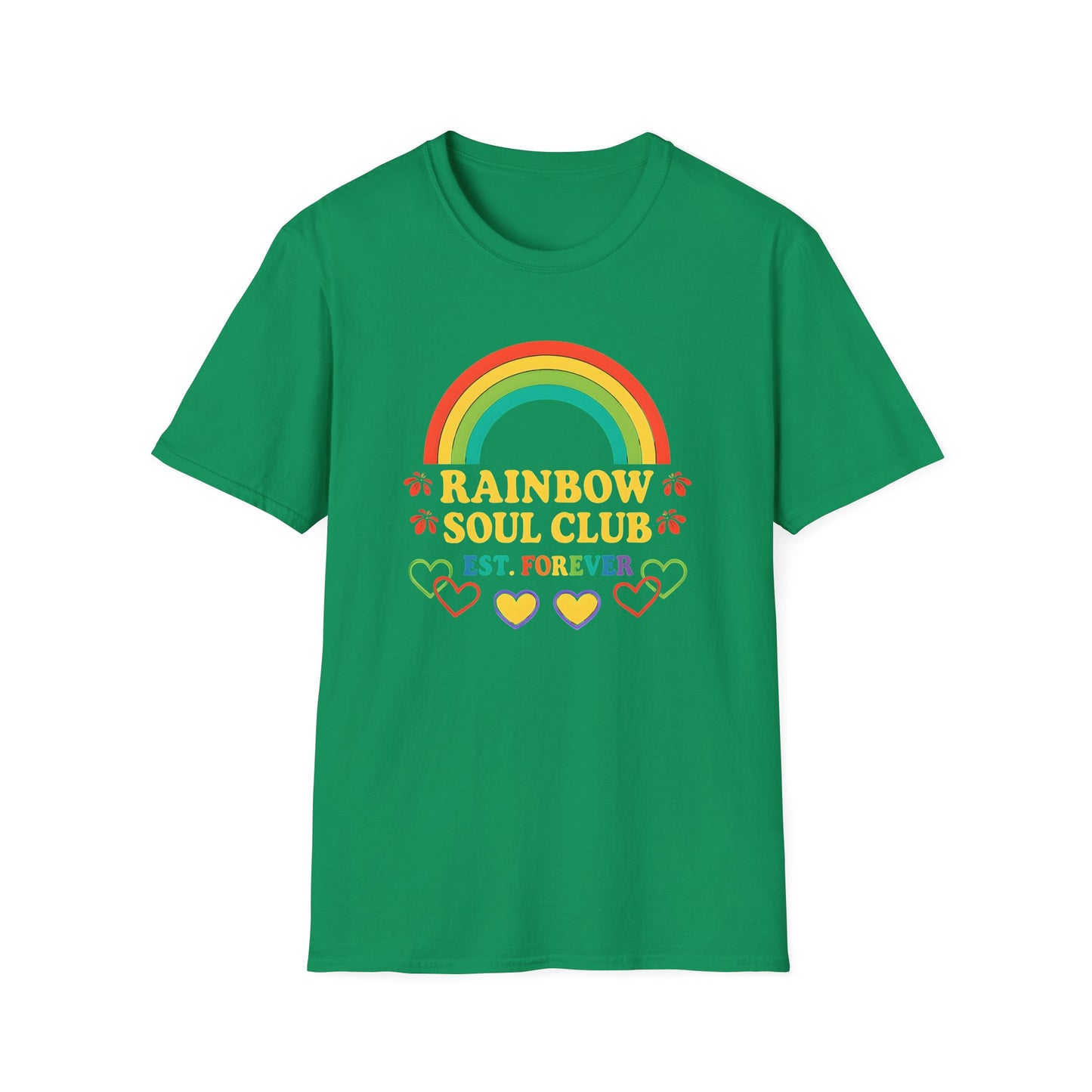 Rainbow Soul Club Pride T-Shirt, Retro Pride Tee, Cute Gift for Friends, LGBTQ+ Celebration Shirt, Summer Vibes Apparel, Casual Everyday