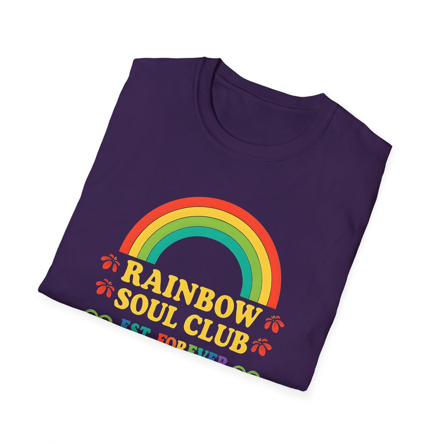 Rainbow Soul Club Pride T-Shirt, Retro Pride Tee, Cute Gift for Friends, LGBTQ+ Celebration Shirt, Summer Vibes Apparel, Casual Everyday