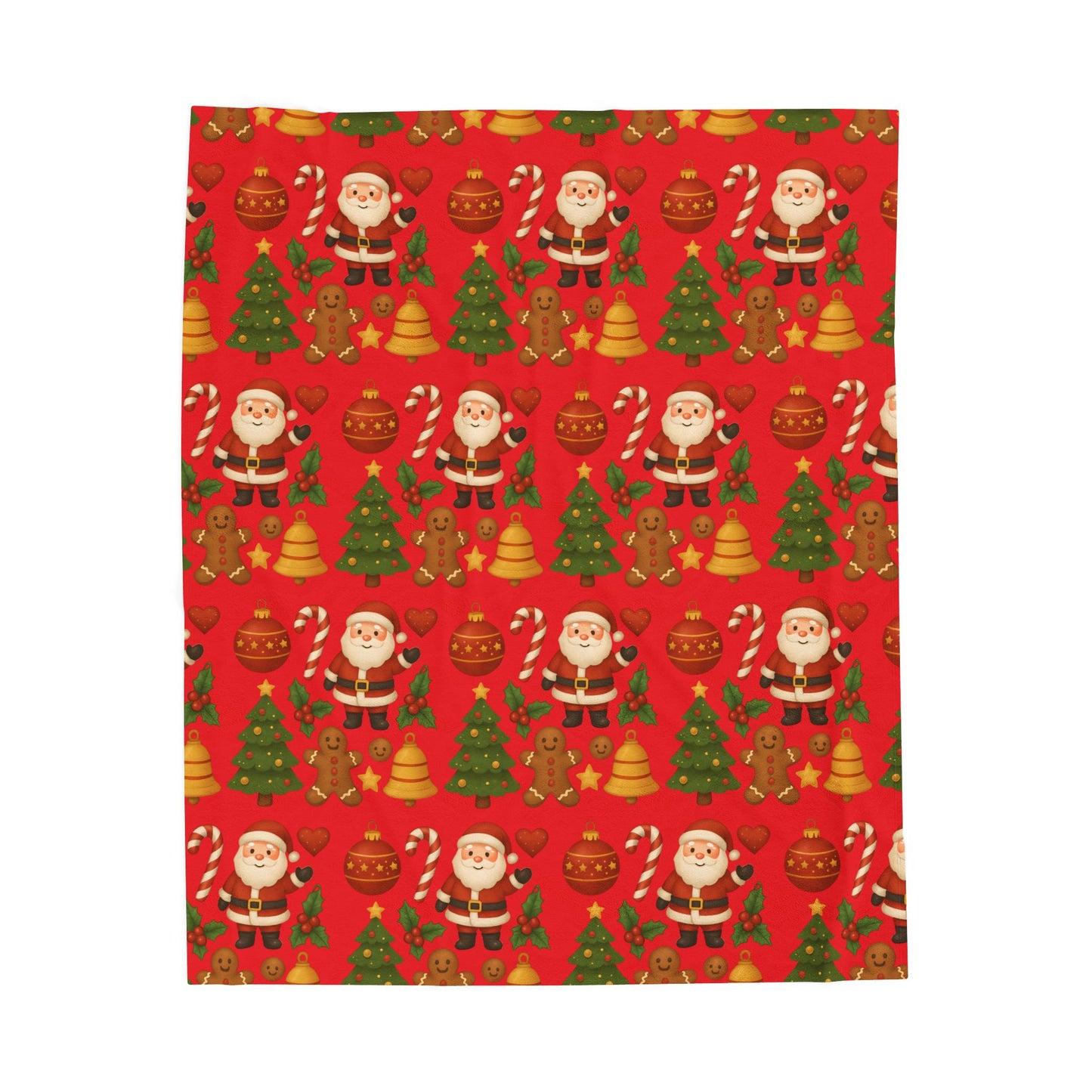 Cozy Christmas Velveteen Plush Blanket, Holiday Throw Blanket, Festive Home Decor, Snuggly Gift for Kids, Winter Ornament