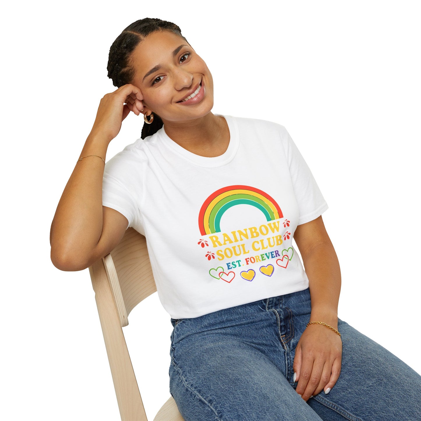Rainbow Soul Club Pride T-Shirt, Retro Pride Tee, Cute Gift for Friends, LGBTQ+ Celebration Shirt, Summer Vibes Apparel, Casual Everyday