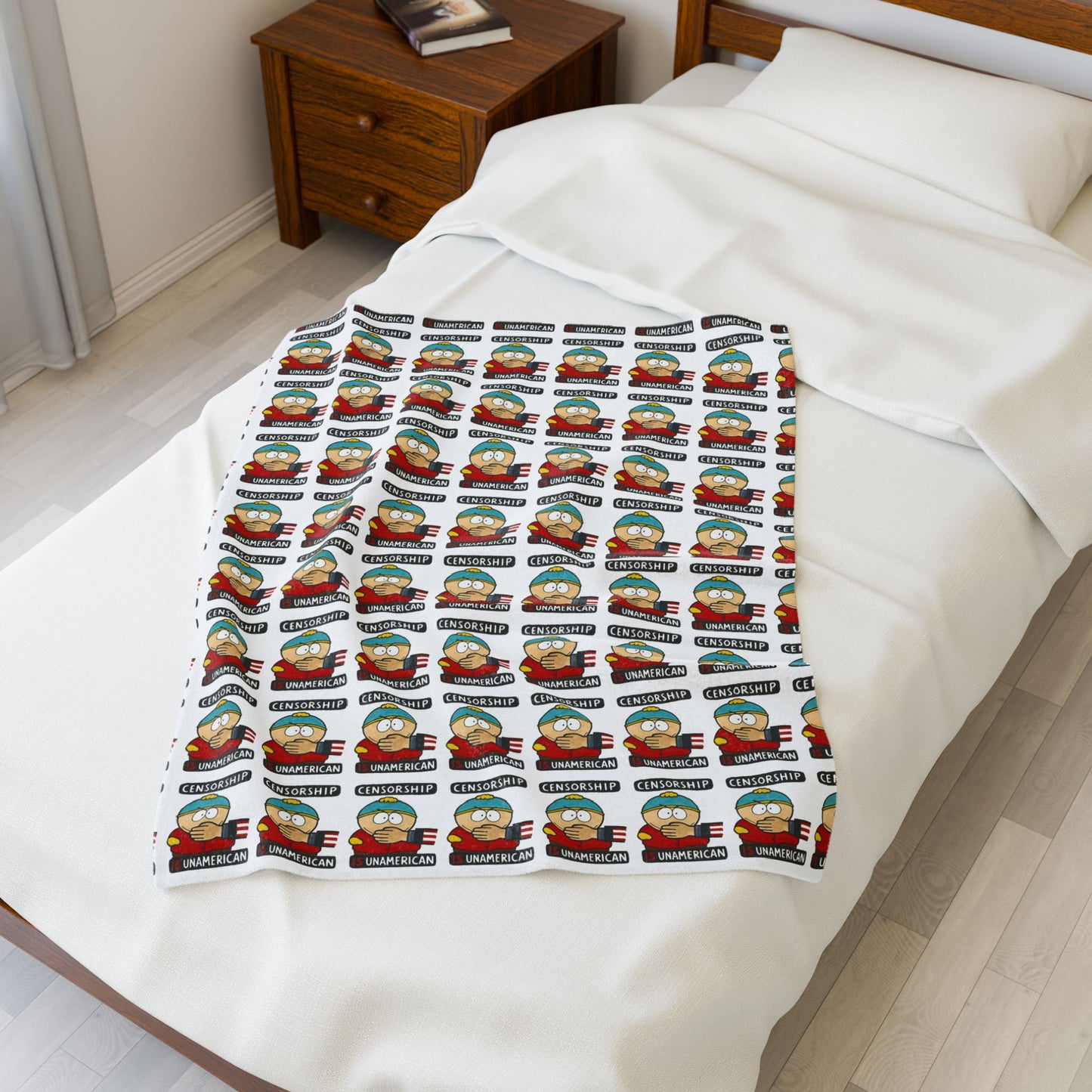 Cartman Cozy Velveteen Plush Blanket for Comfort, Cartoons, Gifts, Home Decor, Snuggling