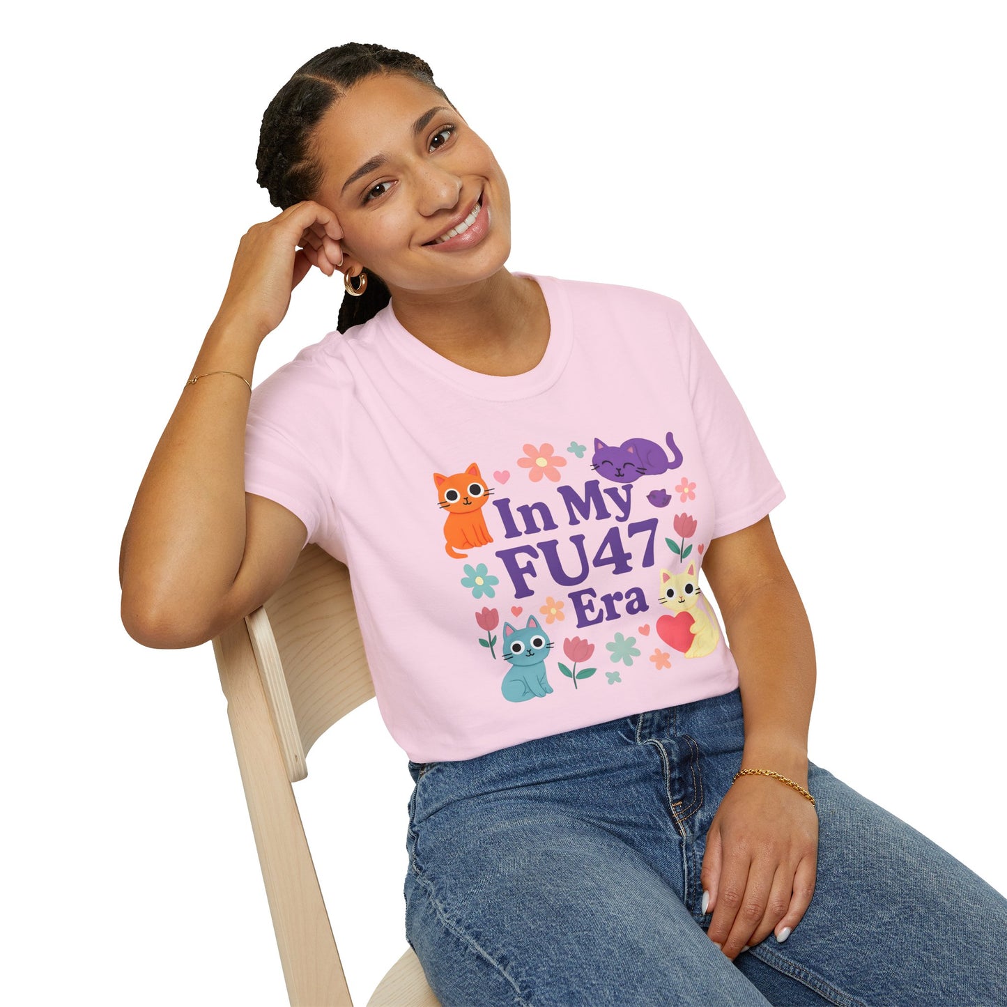 In My FU47 Era Unisex Tee, Cat Lover Gift, Comfortable Casual Wear, Funny Pet Humor, Perfect for Birthdays