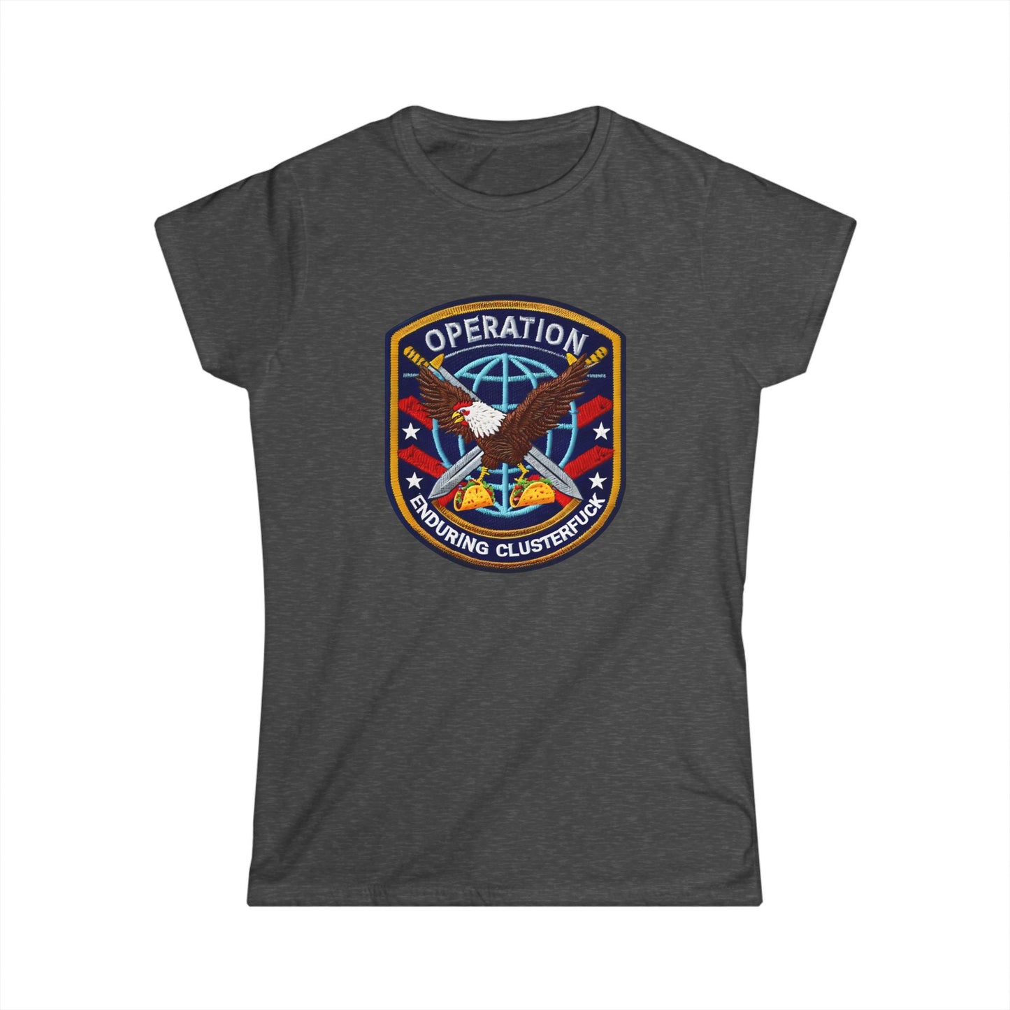 Operation Clusterfuck Women's Softstyle Tee with Military Patch Design | Casual Women's Shirt, Patriotic Apparel, Unique Graphic Tee, [...]